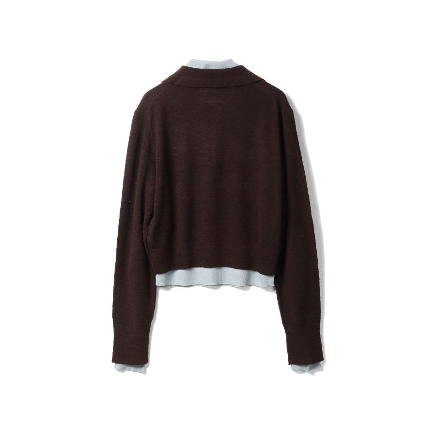 Layered  Polo Knit - CHOCOLATE (12610508) Todayful(トゥデイフル) | TODAYFUL | 01