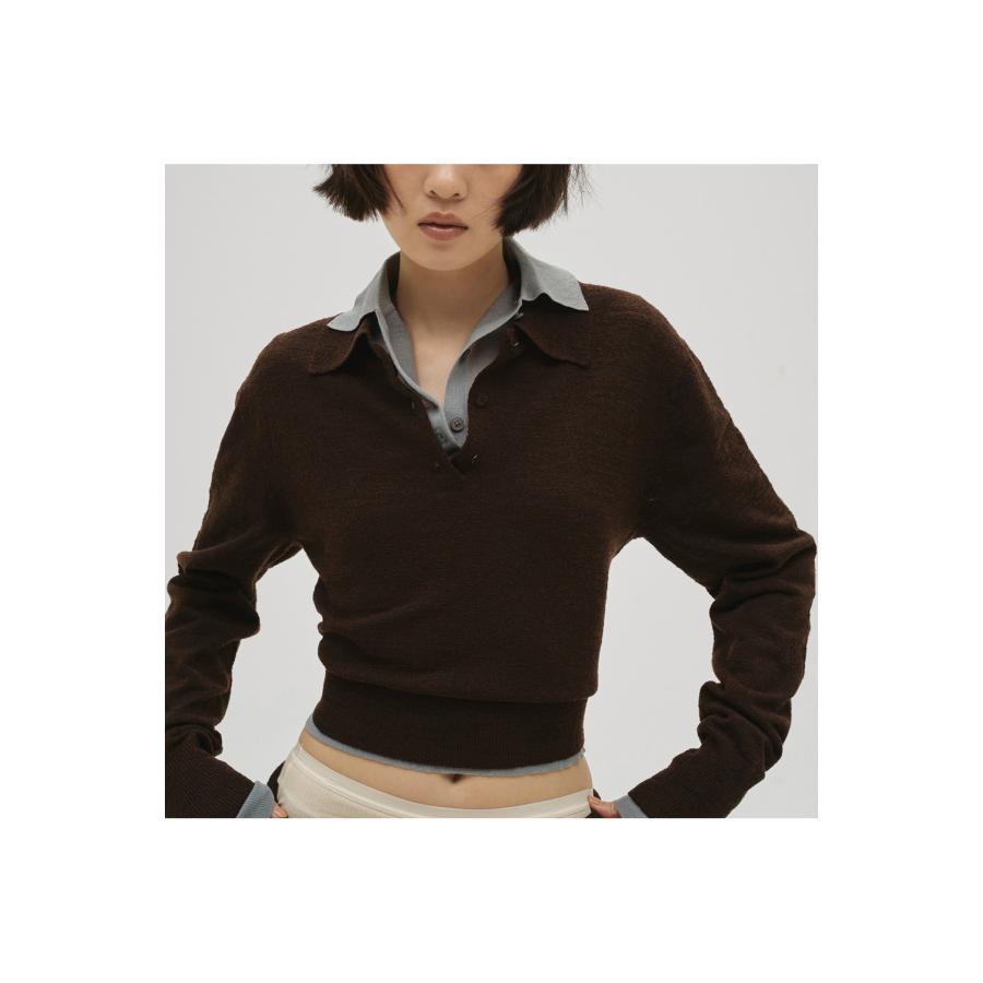 Layered  Polo Knit - CHOCOLATE (12610508) Todayful(トゥデイフル) | TODAYFUL | 06