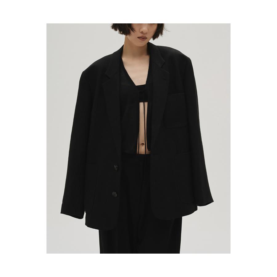 Boyfriend Linen Jacket - BLACK (12610107) Todayful(トゥデイフル) | TODAYFUL | 02