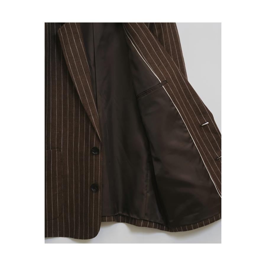 【SALE】Boyfriend Stripe Linen Jacket - BROWN (12610108) Todayful(トゥデイフル) | TODAYFUL | 04