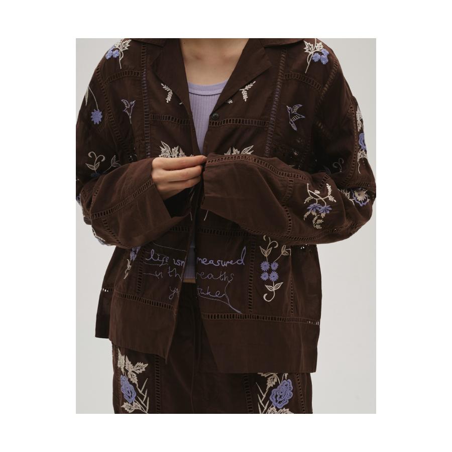Embroidery Patchwork Shirts - BURGUNDY (12610428) Todayful(トゥデイフル) | TODAYFUL | 02