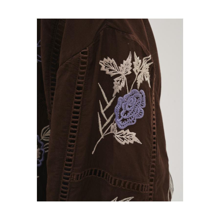 Embroidery Patchwork Shirts - BURGUNDY (12610428) Todayful(トゥデイフル) | TODAYFUL | 03