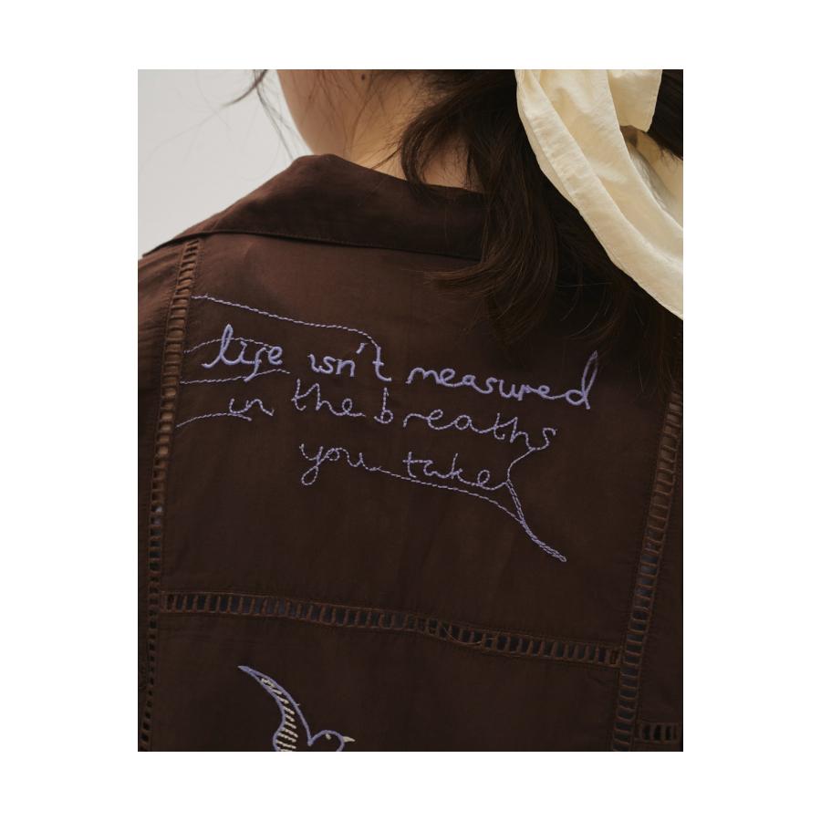 Embroidery Patchwork Shirts - BURGUNDY (12610428) Todayful(トゥデイフル) | TODAYFUL | 04