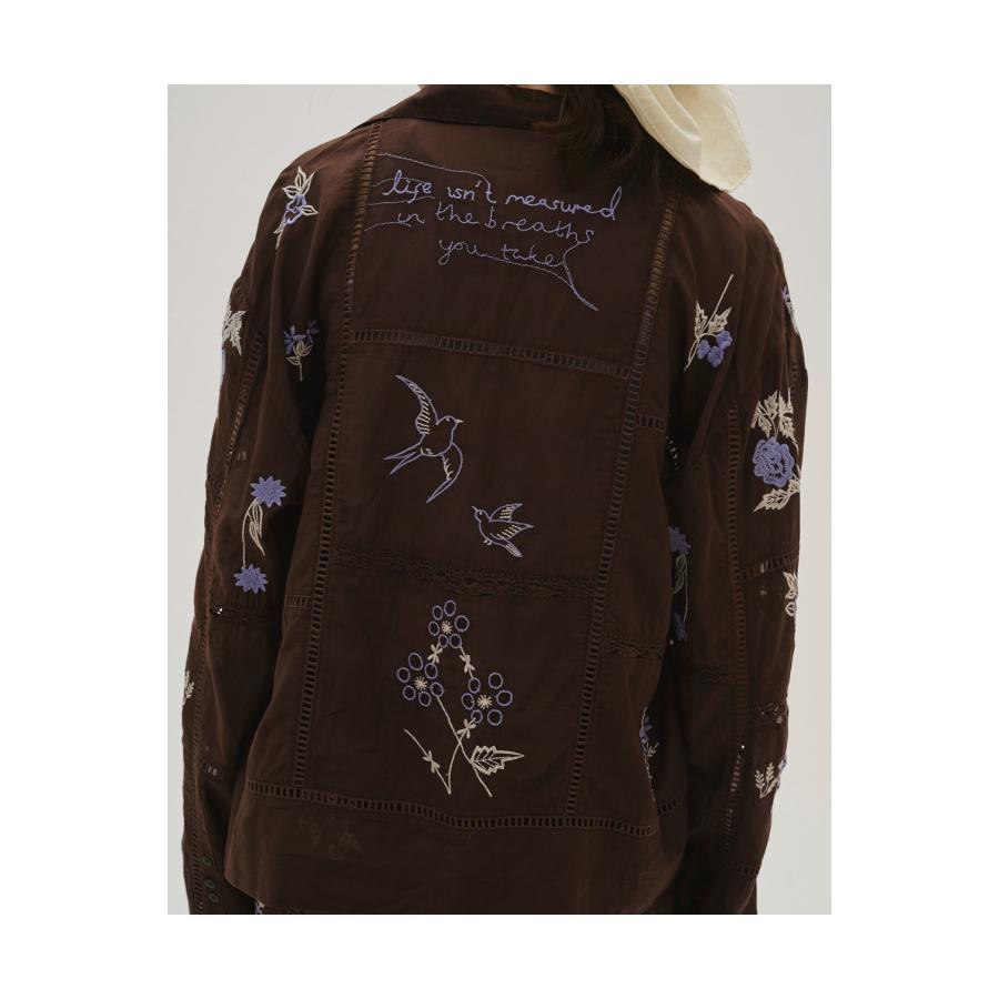 Embroidery Patchwork Shirts - BURGUNDY (12610428) Todayful(トゥデイフル) | TODAYFUL | 05