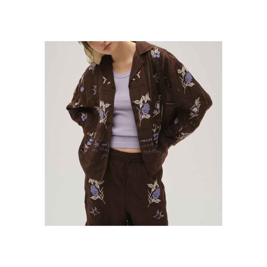 Embroidery Patchwork Shirts - BURGUNDY (12610428) Todayful(トゥデイフル) | TODAYFUL | 06