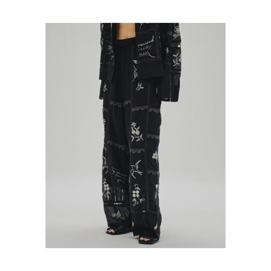 Embroidery Patchwork Trousers - BLACK (12610719) Todayful(トゥデイフル) | TODAYFUL | 02