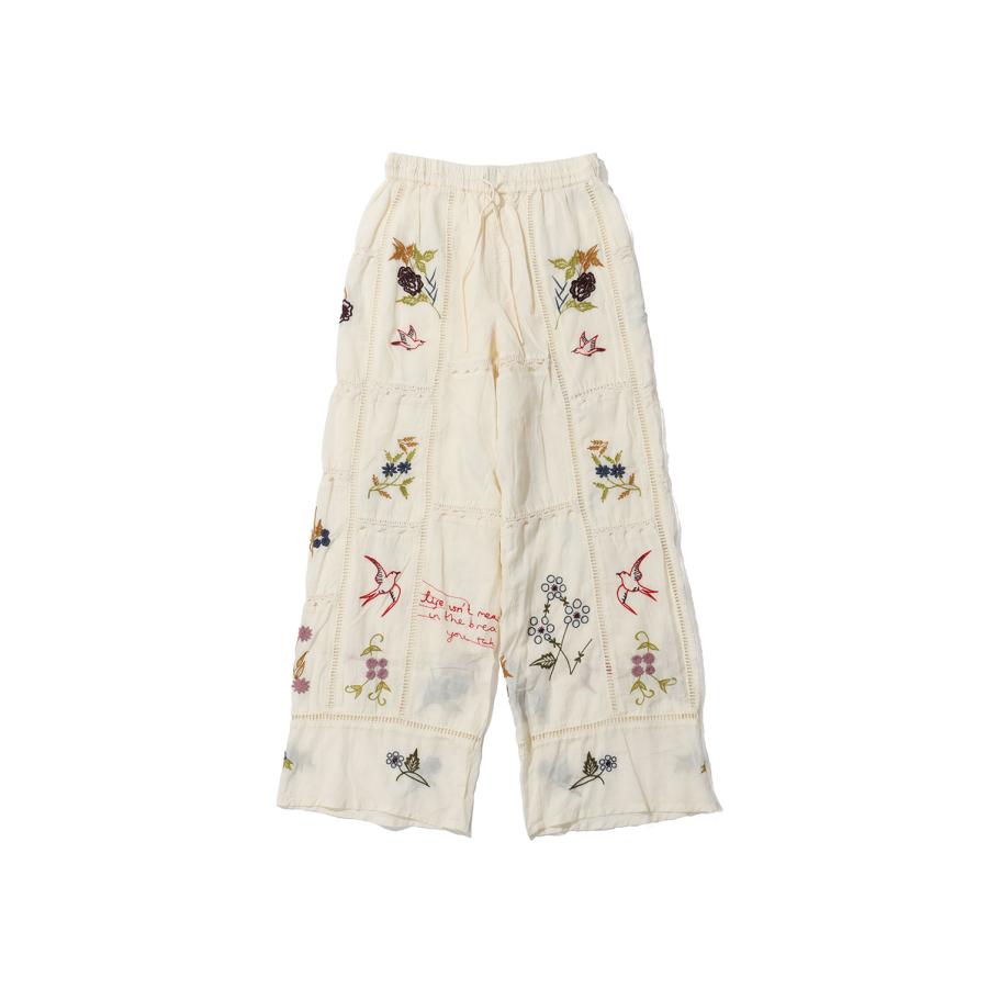 Embroidery Patchwork Trousers - ECRU (12610719) Todayful(トゥデイフル) | TODAYFUL