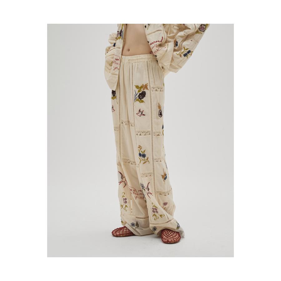 Embroidery Patchwork Trousers - ECRU (12610719) Todayful(トゥデイフル) | TODAYFUL | 05