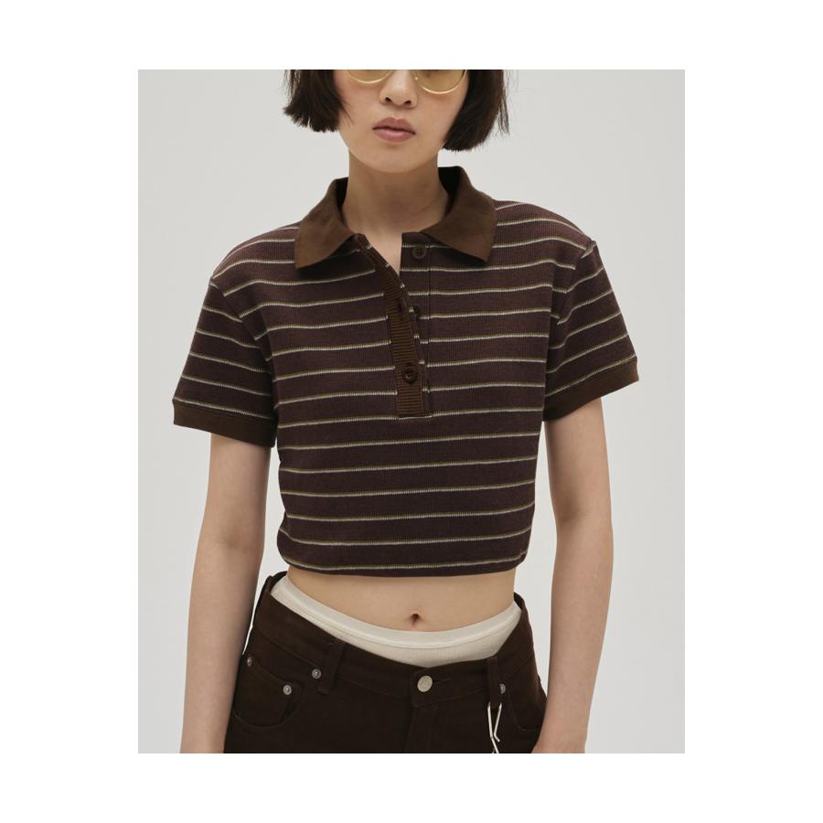 【SALE】Border Polo Tops - CHOCOLATE (12610606) Todayful(トゥデイフル) | TODAYFUL | 03