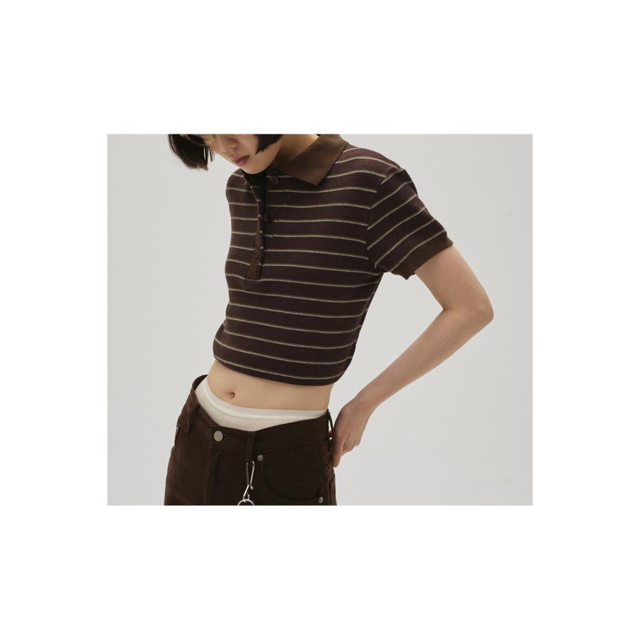 【SALE】Border Polo Tops - CHOCOLATE (12610606) Todayful(トゥデイフル) | TODAYFUL | 04