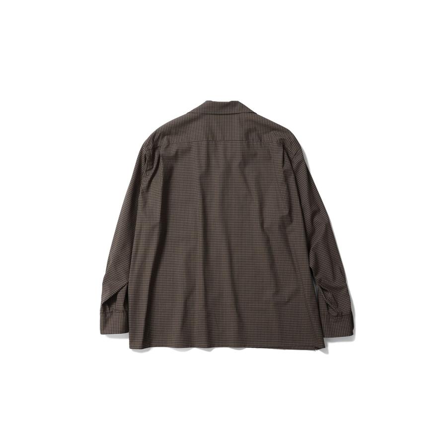 Summer Wool Open Collar Shirt / KHAKI PLAID (KS26SSH01) Kaptain Sunshine(キャプテンサンシャイン) |  | 01