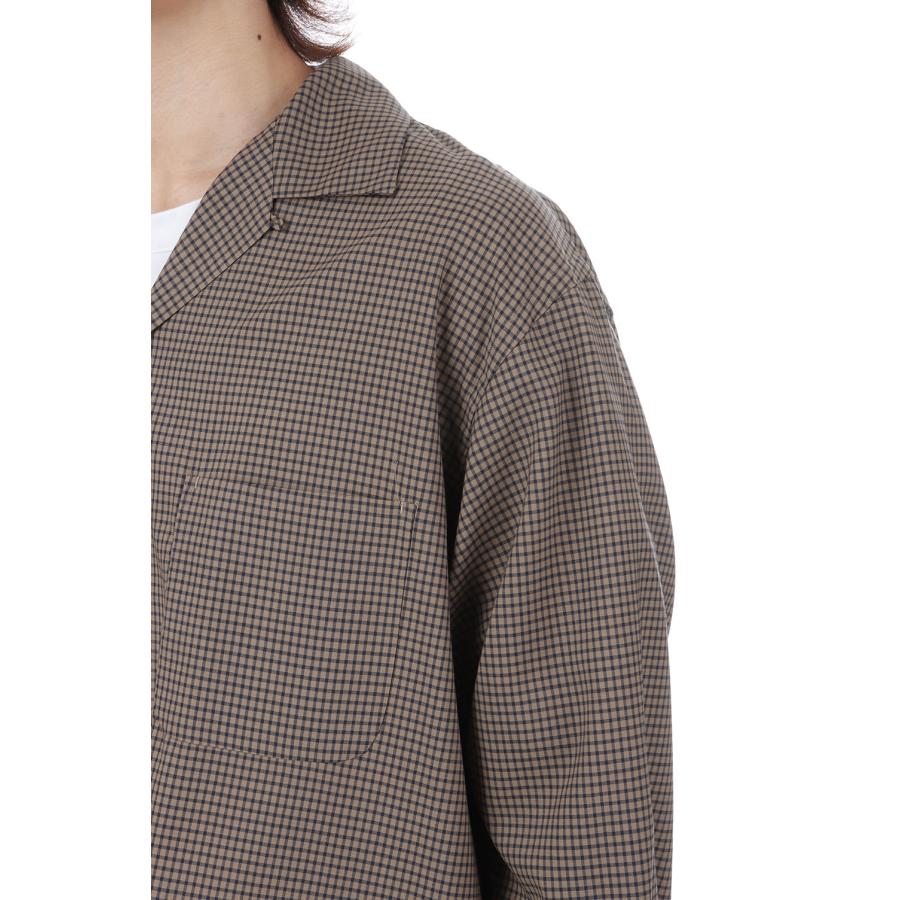 Summer Wool Open Collar Shirt / KHAKI PLAID (KS26SSH01) Kaptain Sunshine(キャプテンサンシャイン) |  | 06