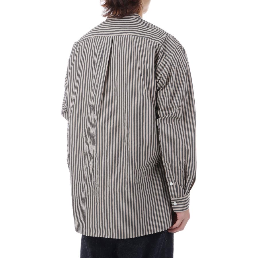 Bumpy Stripe Stand Collar Shirt / INK BLACK / ALMOND (KS26SSH06) Kaptain Sunshine(キャプテンサンシャイン) |  | 04