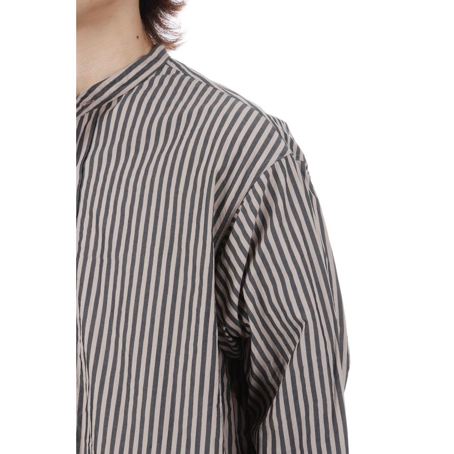 Bumpy Stripe Stand Collar Shirt / INK BLACK / ALMOND (KS26SSH06) Kaptain Sunshine(キャプテンサンシャイン) |  | 06