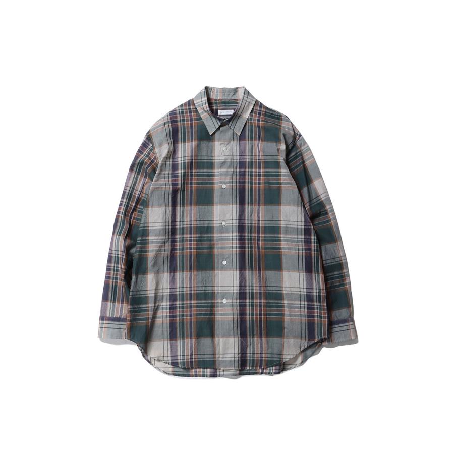 Gauze Plaid Plain Shirt / FOREST PLAID (KS26SSH14) Kaptain Sunshine(キャプテンサンシャイン) | 