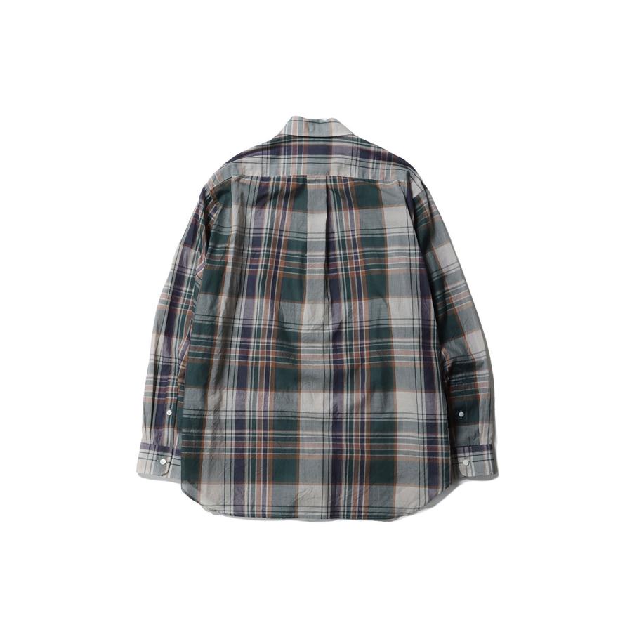Gauze Plaid Plain Shirt / FOREST PLAID (KS26SSH14) Kaptain Sunshine(キャプテンサンシャイン) |  | 01
