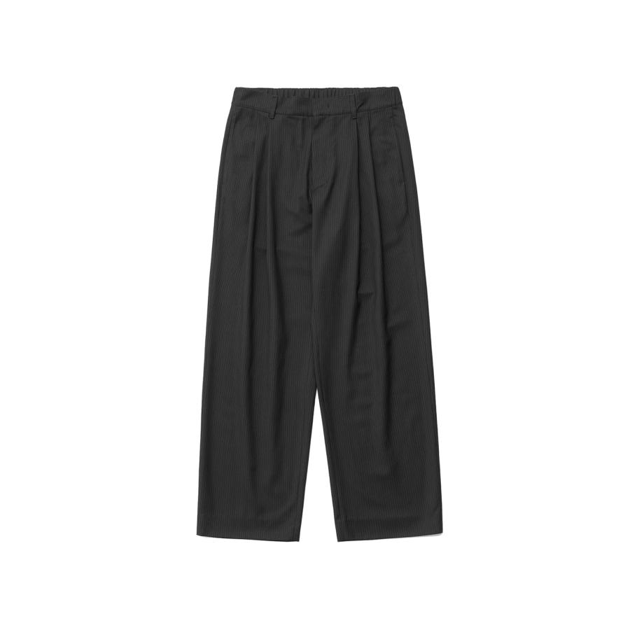 Narrow Stripe Tapered Slacks / BLACK (AOFSPT017) ANOTHER OFFICE(アナザー・オフィス) | 