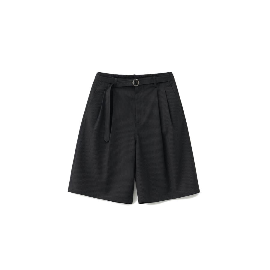 Hemingway Stripe Bermuda Pants / BLACK (AOGSPT013) ANOTHER OFFICE(アナザー・オフィス) | 