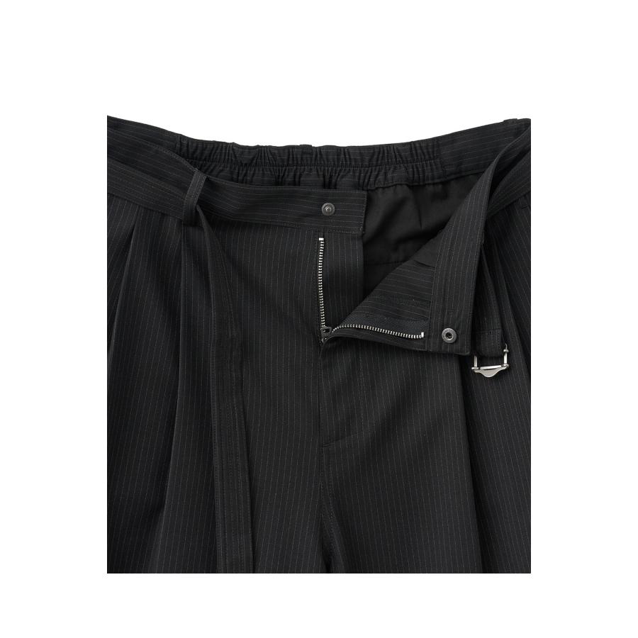 Hemingway Stripe Bermuda Pants / BLACK (AOGSPT013) ANOTHER OFFICE(アナザー・オフィス) |  | 02