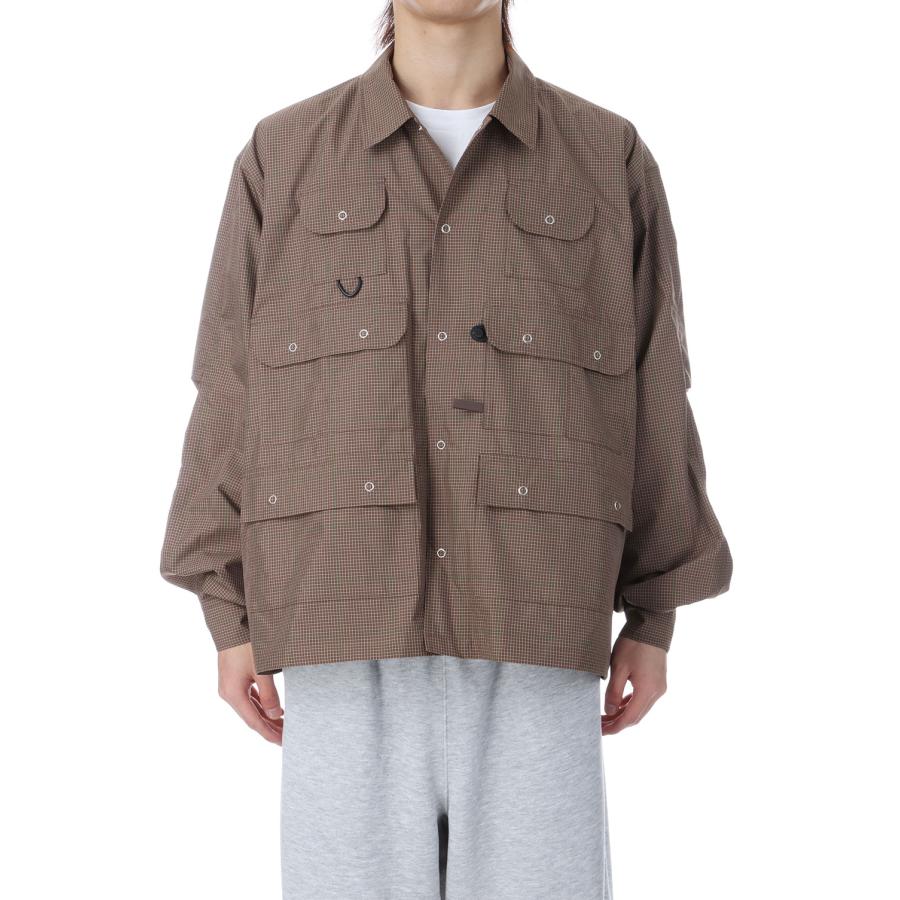 TECH MULTI FISHING POCKET SHIRT L/S - BROWN GRAY (BE-85026) DAIWA PIER39(ダイワ ピア39) | DAIWA PIER39
