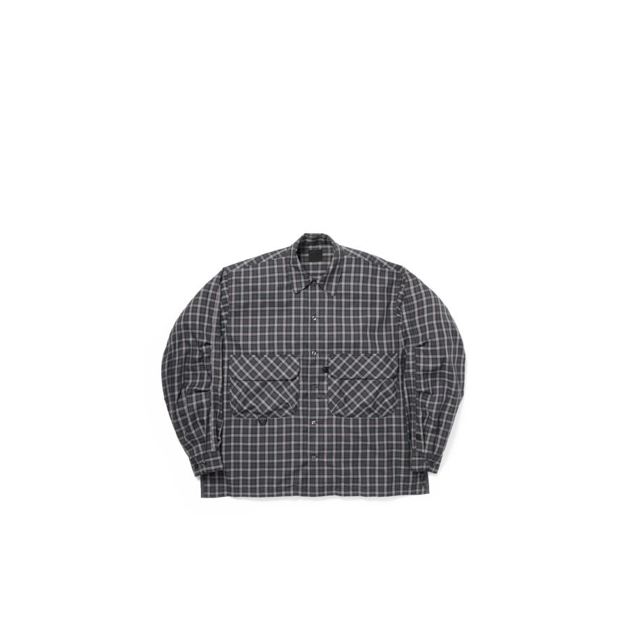 TECH SPORTS OPEN COLLAR SHIRT L/S GREN PLAID - CHARCOAL (BE-82026) DAIWA PIER39(ダイワ ピア39) | DAIWA PIER39