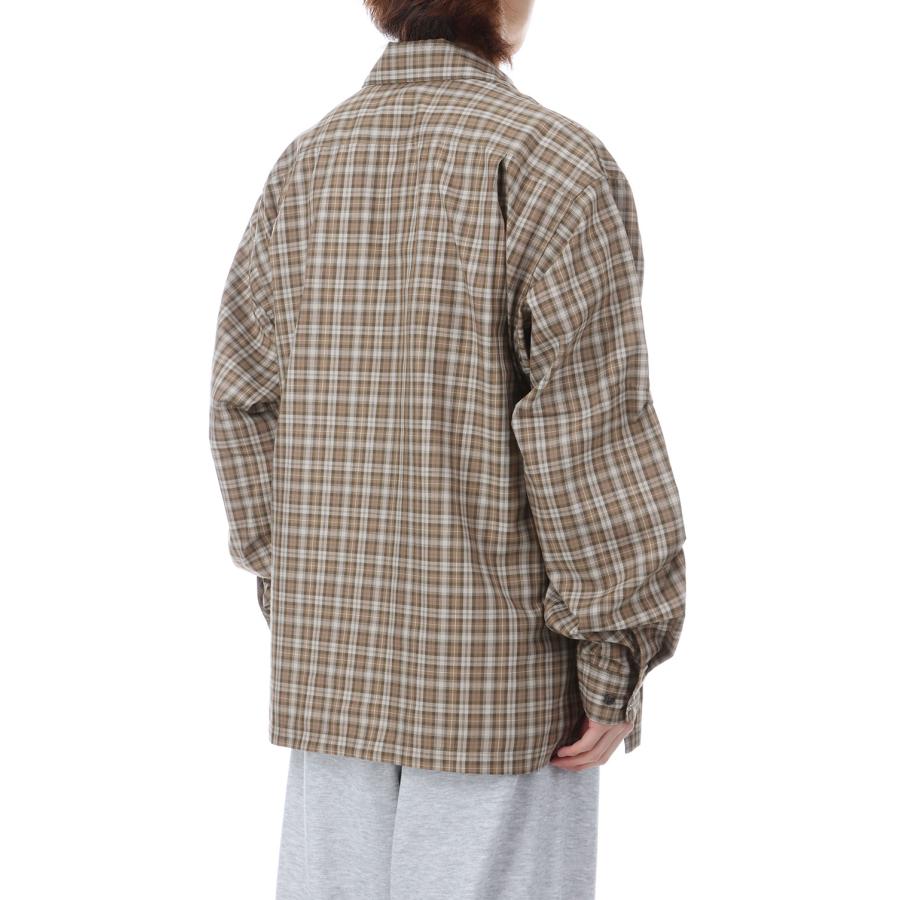 TECH SPORTS OPEN COLLAR SHIRT L/S GREN PLAID - BROWN GRAY (BE-82026) DAIWA PIER39(ダイワ ピア39) | DAIWA PIER39 | 03