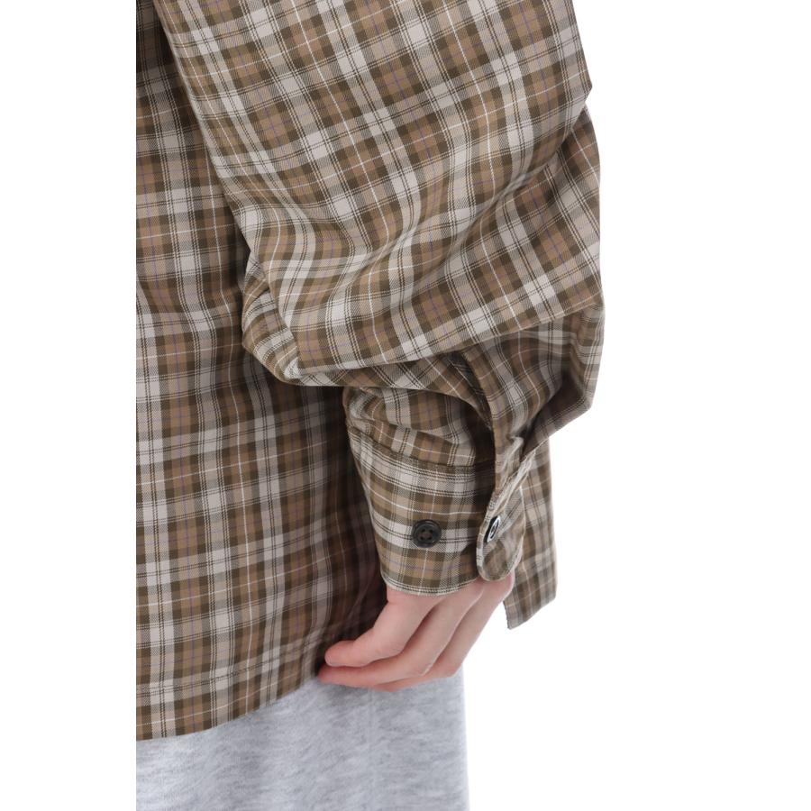 TECH SPORTS OPEN COLLAR SHIRT L/S GREN PLAID - BROWN GRAY (BE-82026) DAIWA PIER39(ダイワ ピア39) | DAIWA PIER39 | 04