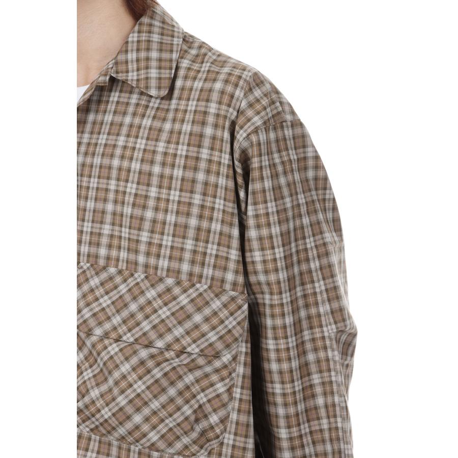 TECH SPORTS OPEN COLLAR SHIRT L/S GREN PLAID - BROWN GRAY (BE-82026) DAIWA PIER39(ダイワ ピア39) | DAIWA PIER39 | 05