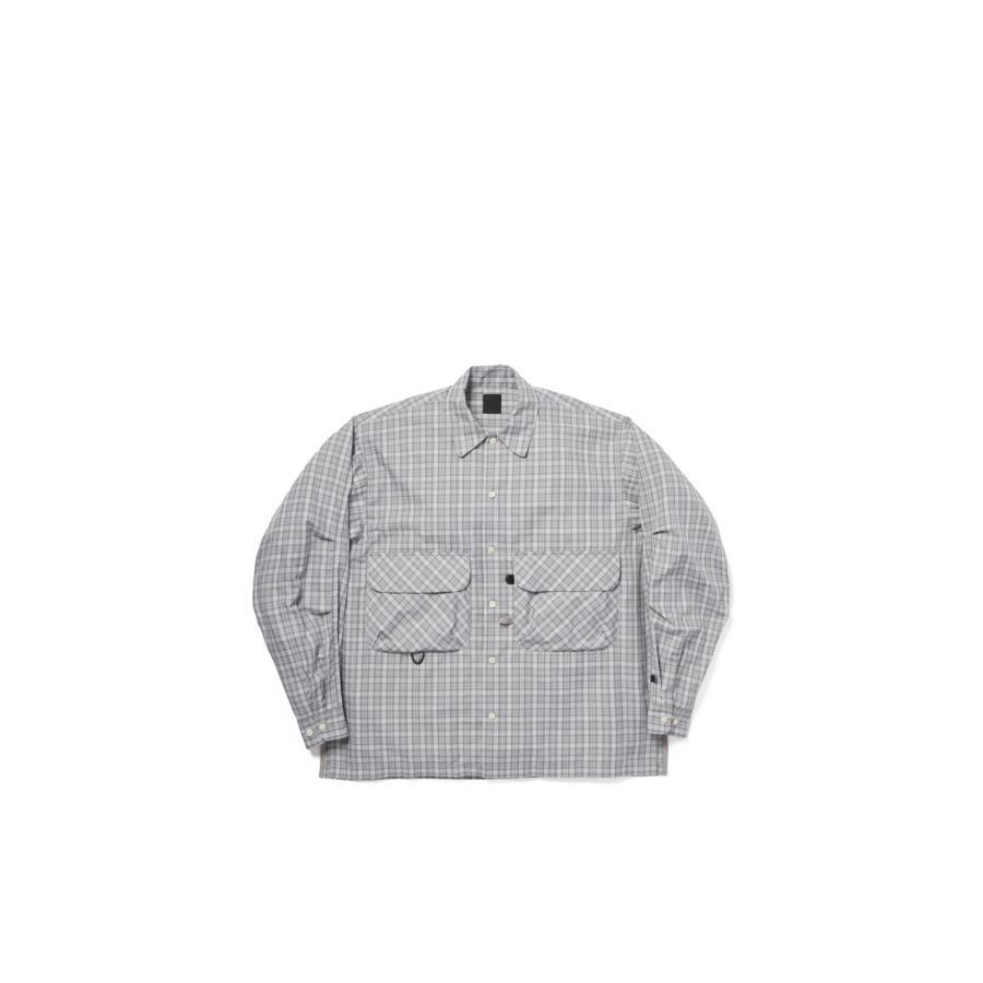 TECH SPORTS OPEN COLLAR SHIRT L/S GREN PLAID - LT.GRAY (BE-82026) DAIWA PIER39(ダイワ ピア39) | DAIWA PIER39