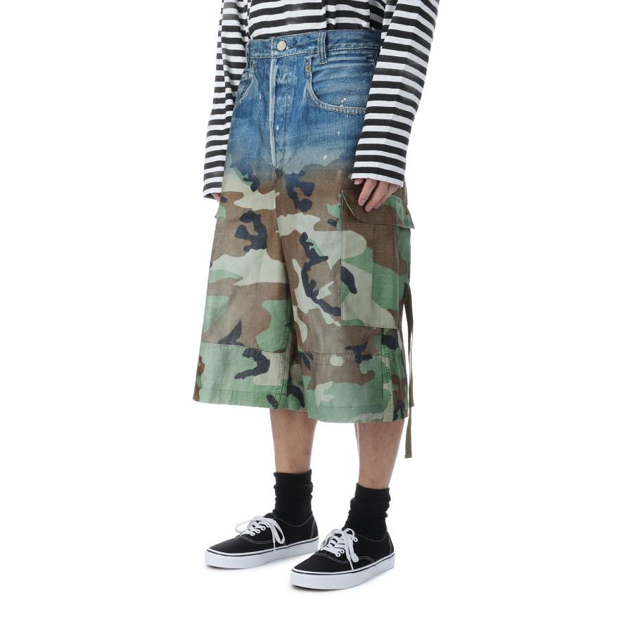 GradationPrintedDenimPants x Cargo Shorts - Navy x Khaki (26-1301) TOLQ(トルク) |  | 01