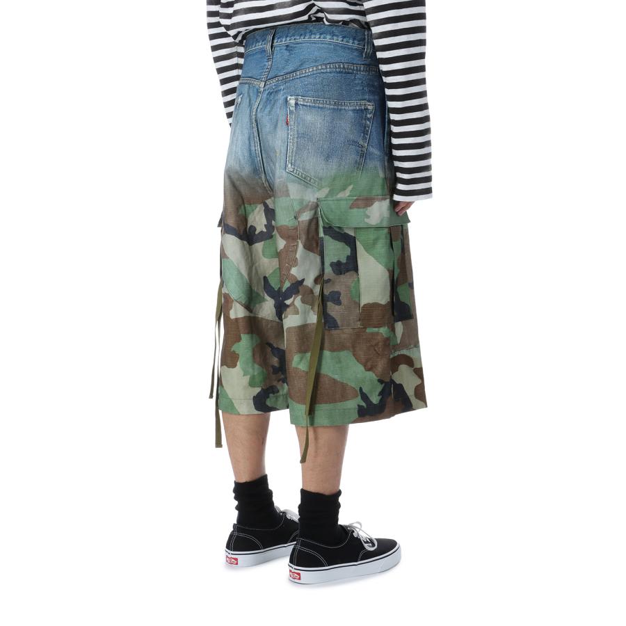 GradationPrintedDenimPants x Cargo Shorts - Navy x Khaki (26-1301) TOLQ(トルク) |  | 02
