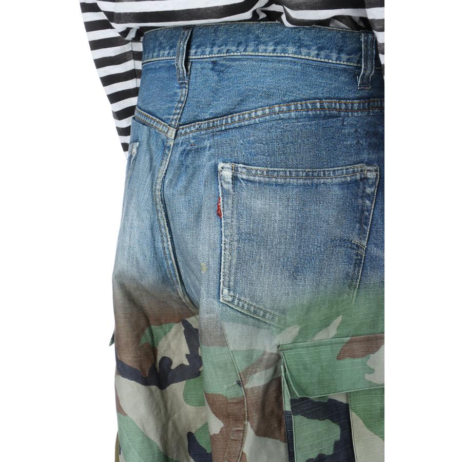 GradationPrintedDenimPants x Cargo Shorts - Navy x Khaki (26-1301) TOLQ(トルク) |  | 03