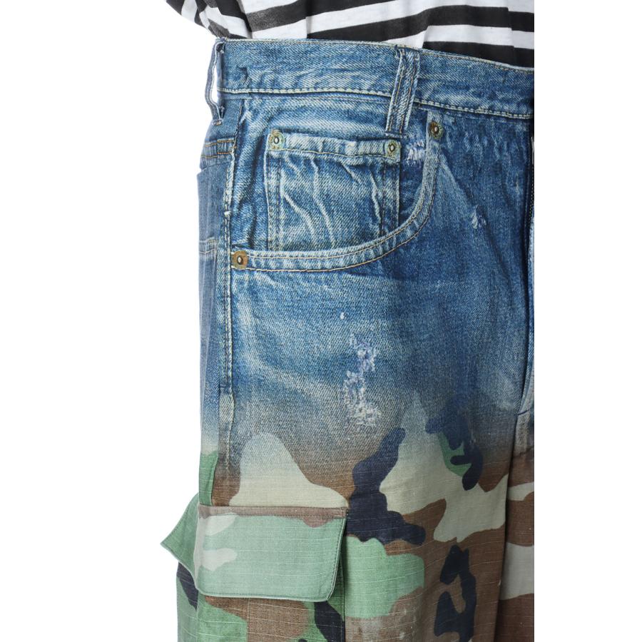 GradationPrintedDenimPants x Cargo Shorts - Navy x Khaki (26-1301) TOLQ(トルク) |  | 04