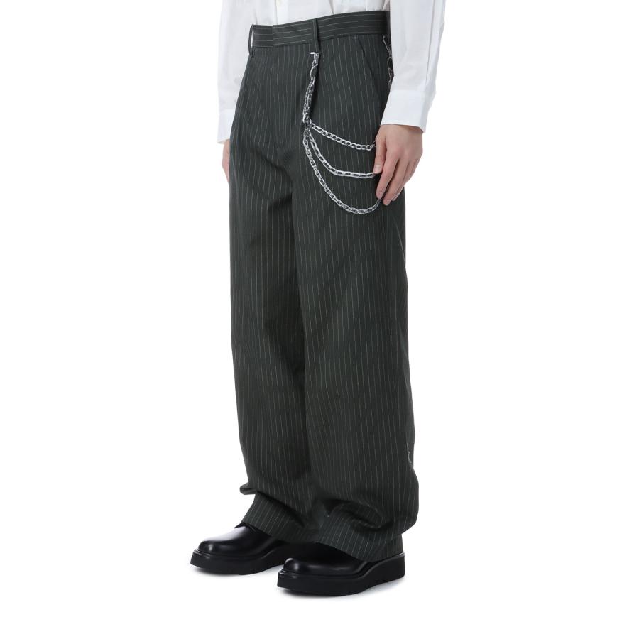 Printed One Tuck Trousers - Black(Stripe) (26-1302) TOLQ(トルク) |  | 01
