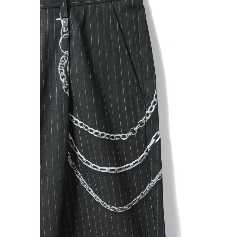 Printed One Tuck Trousers - Black(Stripe) (26-1302) TOLQ(トルク) |  | 02