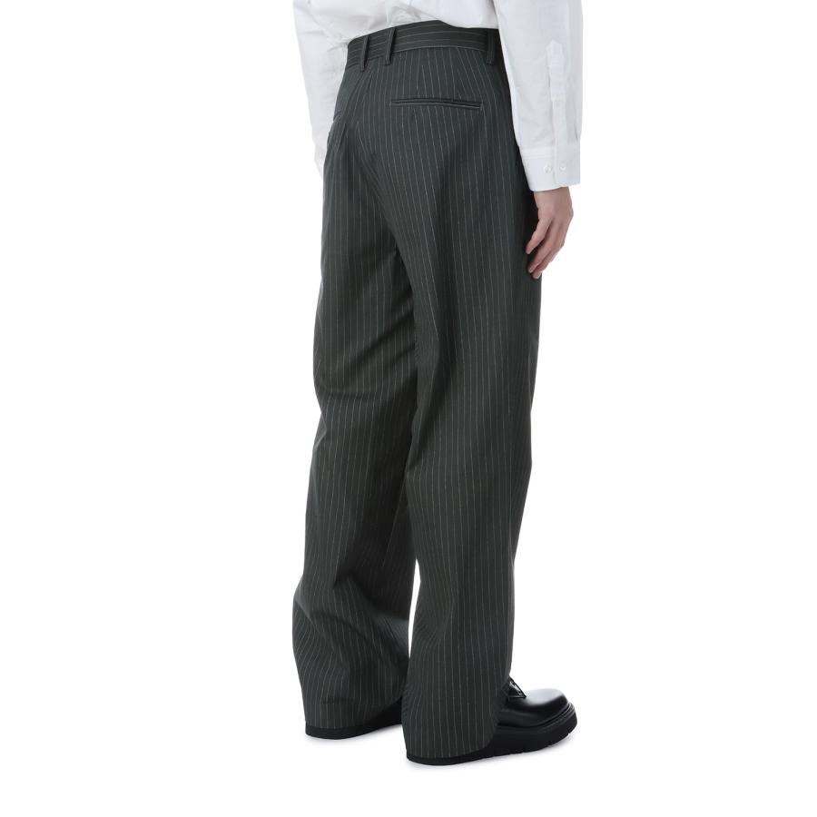 Printed One Tuck Trousers - Black(Stripe) (26-1302) TOLQ(トルク) |  | 02