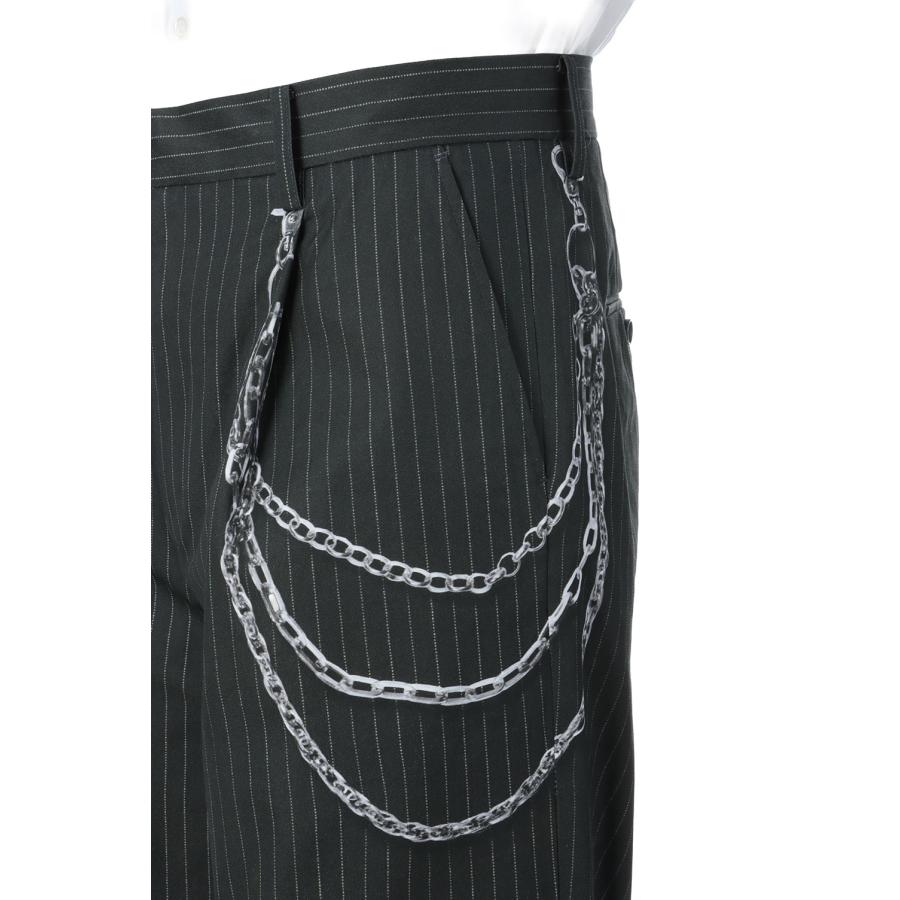 Printed One Tuck Trousers - Black(Stripe) (26-1302) TOLQ(トルク) |  | 04
