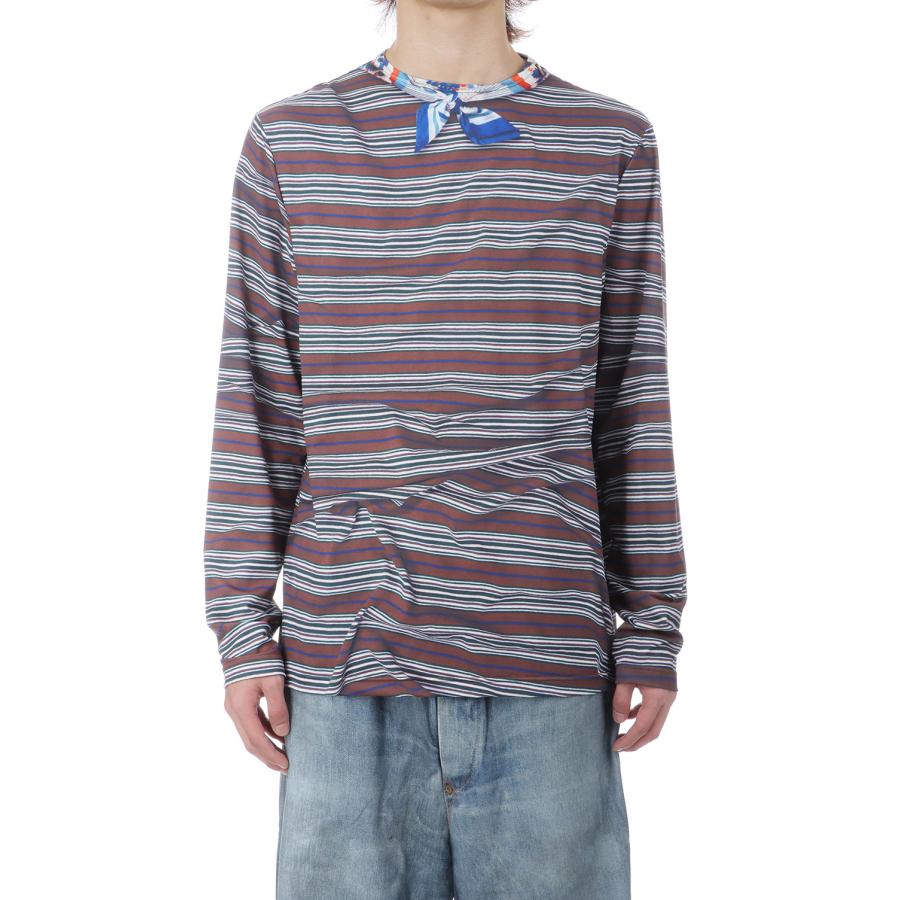 Printed Mock Neck T-shirts(L/S) - Brown (26-1204) TOLQ(トルク) |  | 03