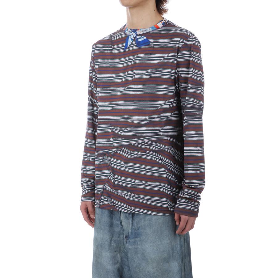 Printed Mock Neck T-shirts(L/S) - Brown (26-1204) TOLQ(トルク) |  | 04