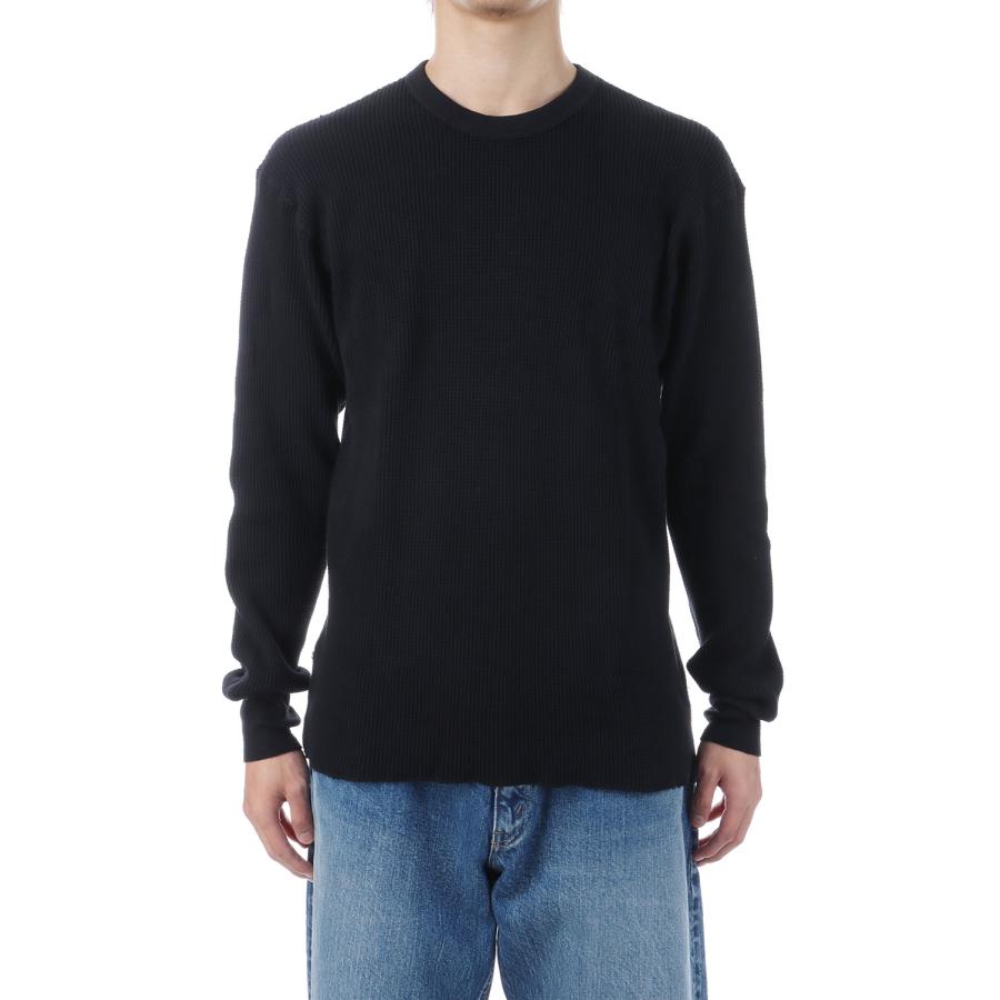THERMAL KING WAFFLE CREW NECK L/S - BLACK (#52017) Healthknit(ヘルスニット) | 