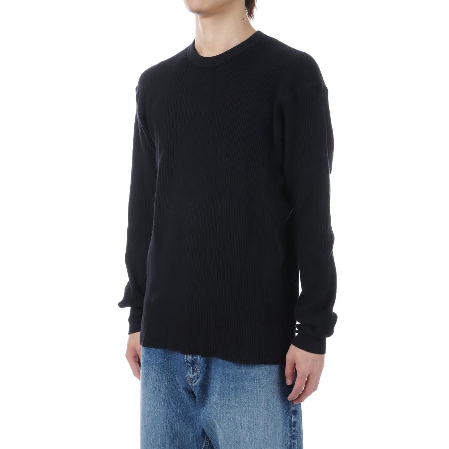 THERMAL KING WAFFLE CREW NECK L/S - BLACK (#52017) Healthknit(ヘルスニット) |  | 01