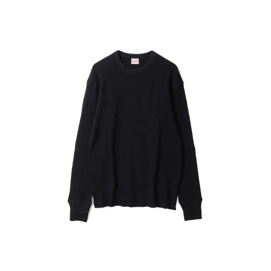 THERMAL KING WAFFLE CREW NECK L/S - BLACK (#52017) Healthknit(ヘルスニット) |  | 05