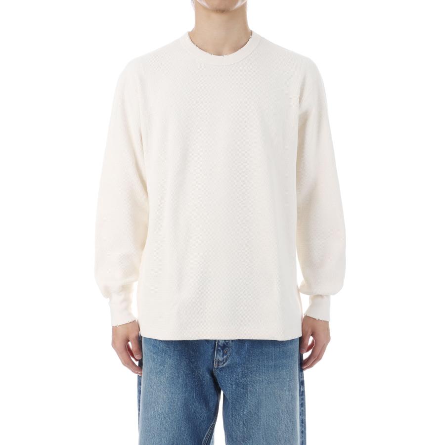 THERMAL KING RASCHEL HONEYCOMB CREW NECK L/S (W/DAMAGED) - NATURAL (#52027) Healthknit(ヘルスニット) | 