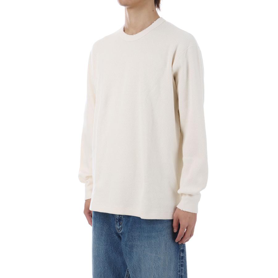 THERMAL KING RASCHEL HONEYCOMB CREW NECK L/S (W/DAMAGED) - NATURAL (#52027) Healthknit(ヘルスニット) |  | 01