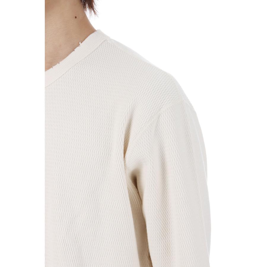 THERMAL KING RASCHEL HONEYCOMB CREW NECK L/S (W/DAMAGED) - NATURAL (#52027) Healthknit(ヘルスニット) |  | 03