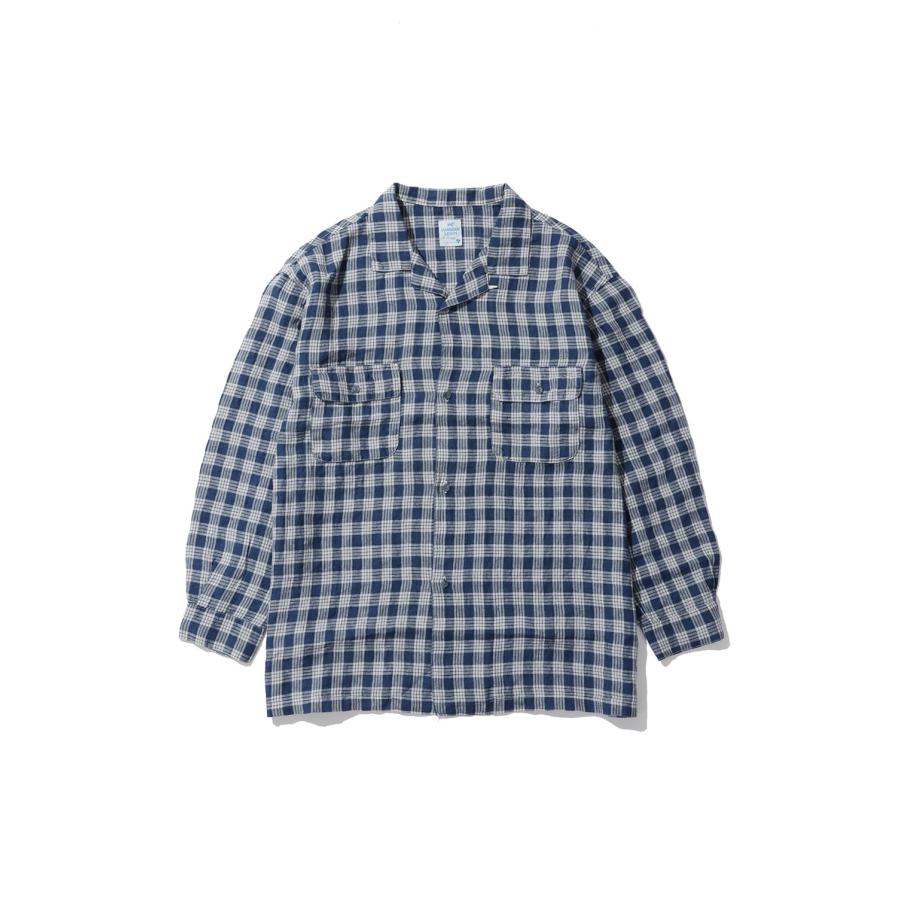 LINEN PALAKA KAIKIN LONG SHIRT / NAVY (PC-002-3861) Porter Classic(ポータークラシック) | 