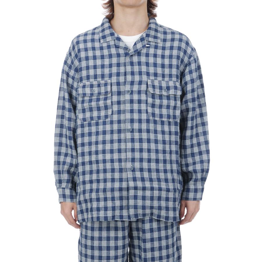 LINEN PALAKA KAIKIN LONG SHIRT / NAVY (PC-002-3861) Porter Classic(ポータークラシック)の画像