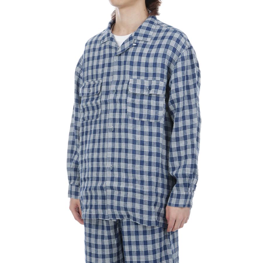 LINEN PALAKA KAIKIN LONG SHIRT / NAVY (PC-002-3861) Porter Classic(ポータークラシック)の画像