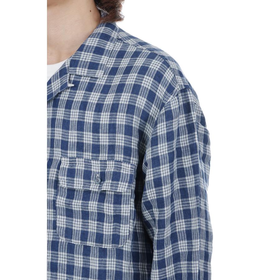 LINEN PALAKA KAIKIN LONG SHIRT / NAVY (PC-002-3861) Porter Classic(ポータークラシック)の画像