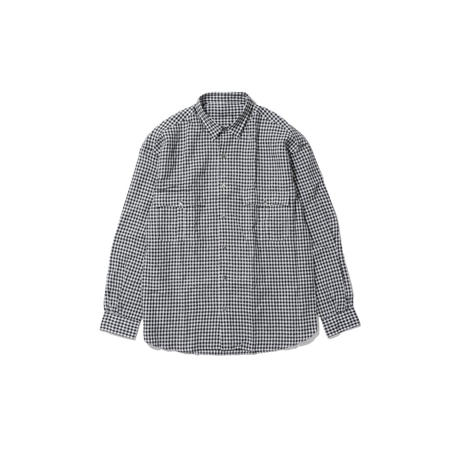 ROLL UP LINEN GINGHAM CHECK SHIRT / BLACK (PC-016-3978) Porter Classic(ポータークラシック) | 